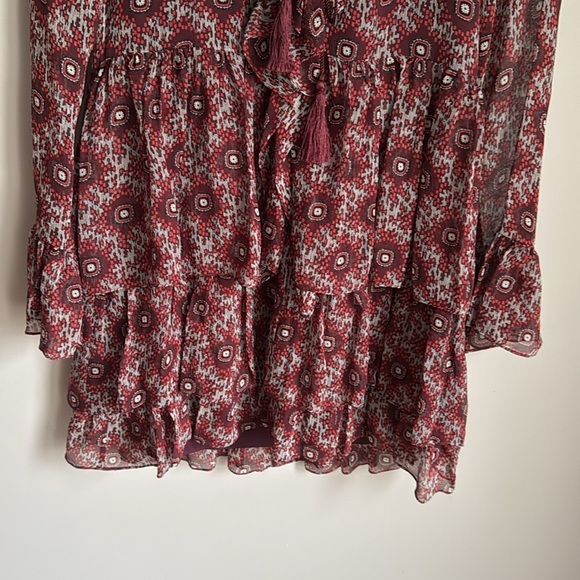cinq a sept Jasmine Silk Floral-Print Mini Dress Red/ Multi Size - Picture 6 of 14